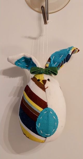 3 coniglietti decorazioni pasquali stoffa