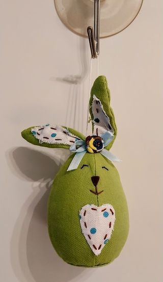 3 coniglietti decorazioni pasquali stoffa