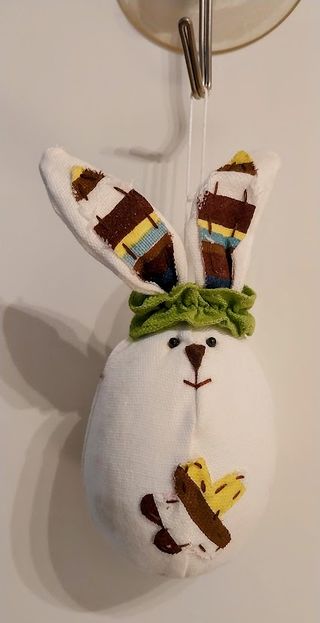 3 coniglietti decorazioni pasquali stoffa