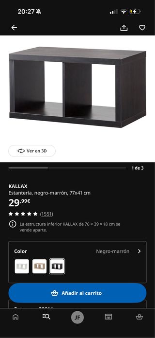 Estantería Kallax Ikea Negra
