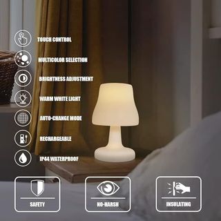 LAMPARA DE MESA LED RECARGABLE TACTIL  RGB