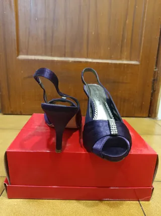 Sandalias Moradas Fiesta Tacón