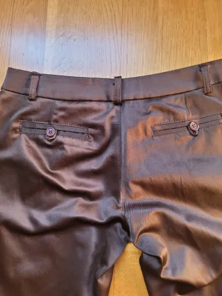 Pantalón Zara Marrón Satinado