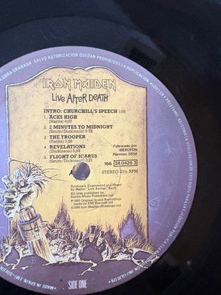 Vinilo Iron Maiden Live After Death