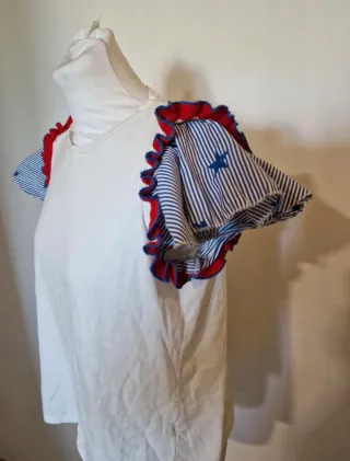 T-shirt con maniche a balze S M