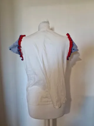 T-shirt con maniche a balze S M