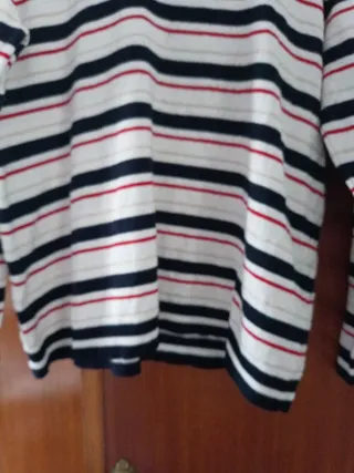 Jersey rayas blanco, negro y rosa