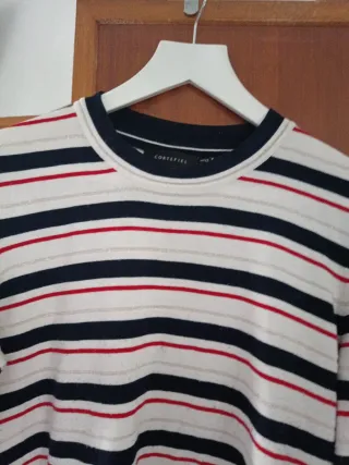 Jersey rayas blanco, negro y rosa