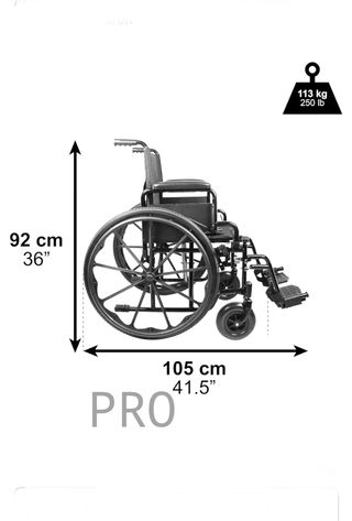 Silla de Ruedas Plegable Autopropulsable (Asiento 46 cm)