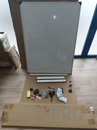 Pizarra blanca móvil de doble cara, 1200x900mm