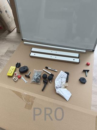 Pizarra blanca móvil de doble cara, 1200x900mm