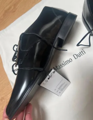 Zapatos Massimo Dutti negros cordones
