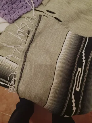 Poncho Mexicano gris Multicolor