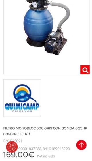 Filtro Bomba Monobloc 300 QP NUEVO