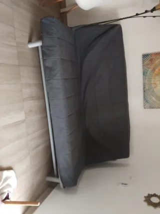 Sofá Cama Gris Metálico 1.98x1.40