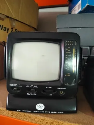 2 TVs Portátiles Mini AM/FM Radio