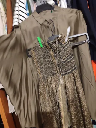 Conjunto Blusa y Vestido/Falda Marrón Oliva