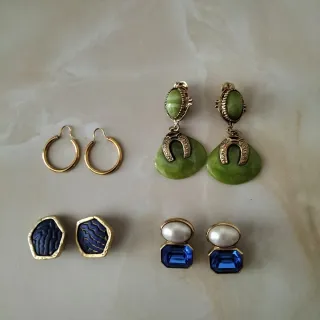 Pendientes fantasía azul y verde