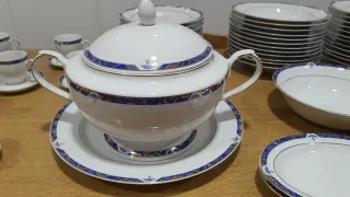 Vajilla Porcelana Azul y Blanca
