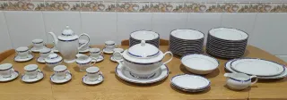Vajilla Porcelana Azul y Blanca
