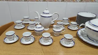 Vajilla Porcelana Azul y Blanca