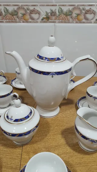 Vajilla Porcelana Azul y Blanca