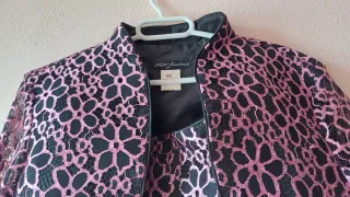 Vestido fiesta negro y rosa Nati Jiménez