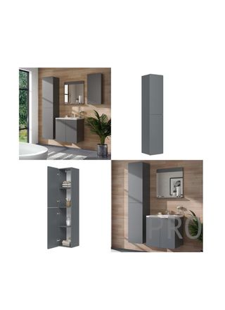 Armario de baño Izan, Gris, 36.6 x 171.6 cm