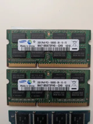 4 Módulos Memoria RAM SODIMM Laptop