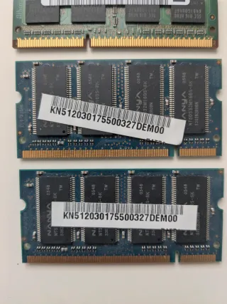 4 Módulos Memoria RAM SODIMM Laptop