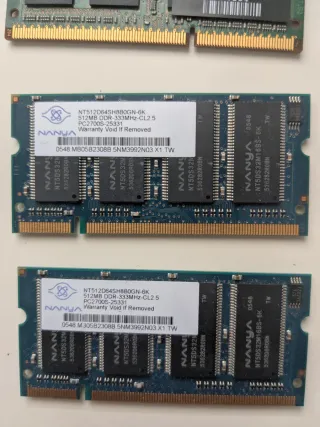 4 Módulos Memoria RAM SODIMM Laptop