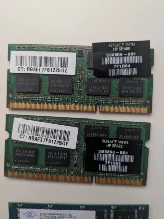 4 Módulos Memoria RAM SODIMM Laptop