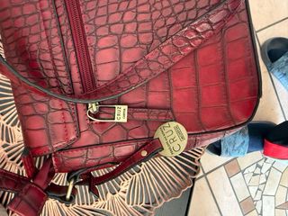 Borsa donna effetto coccodrillo rossa