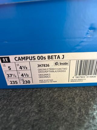 Adidas Campus 00s BETA J Gris/Blanco 37 1/3