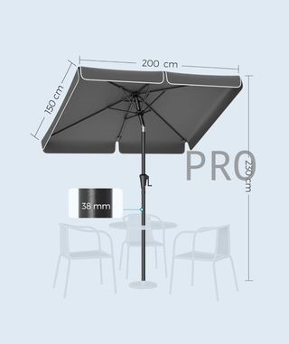 Sombrilla rectangular para balcón - Songmics