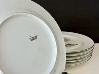 🇫🇷 Limoges 6 Platos Porcelana Pescado