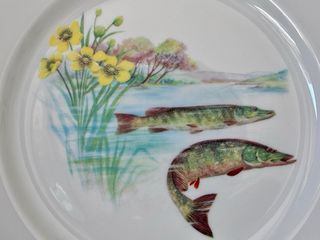 🇫🇷 Limoges 6 Platos Porcelana Pescado