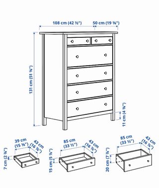 Cómoda IKEA HEMNES 6 cajones blanca
