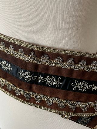 Cintura vintage fascia marrone e oro