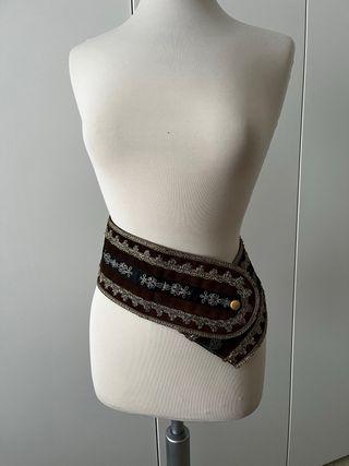 Cintura vintage fascia marrone e oro