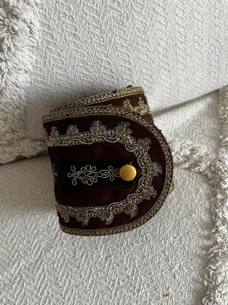 Cintura vintage fascia marrone e oro