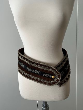 Cintura vintage fascia marrone e oro