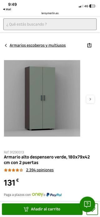 Armario alto despensero gris/verde