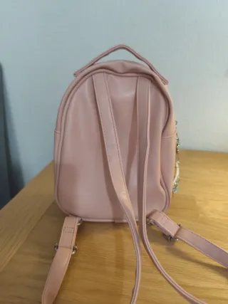 Mochila lentejuelas niña rosa y dorado