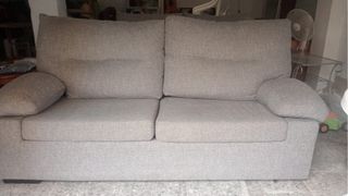 Sofá 3+2 plazas gris tela
