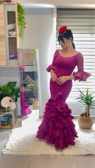 Traje de flamenca buganvilla