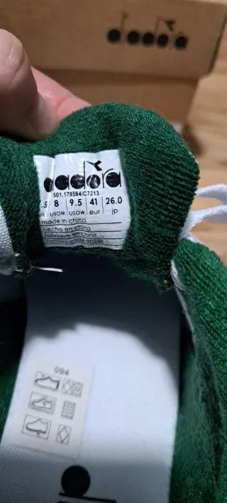 Scarpe Diadora uomo bianche e verdi taglia 41