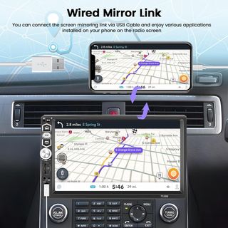 Radio 1DIN 7 CarPlay Android Auto Cámara