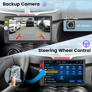 Radio 1DIN 7 CarPlay Android Auto Cámara