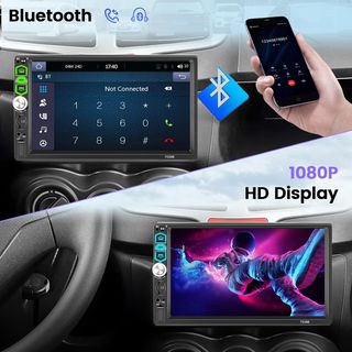 Radio 1DIN 7 CarPlay Android Auto Cámara